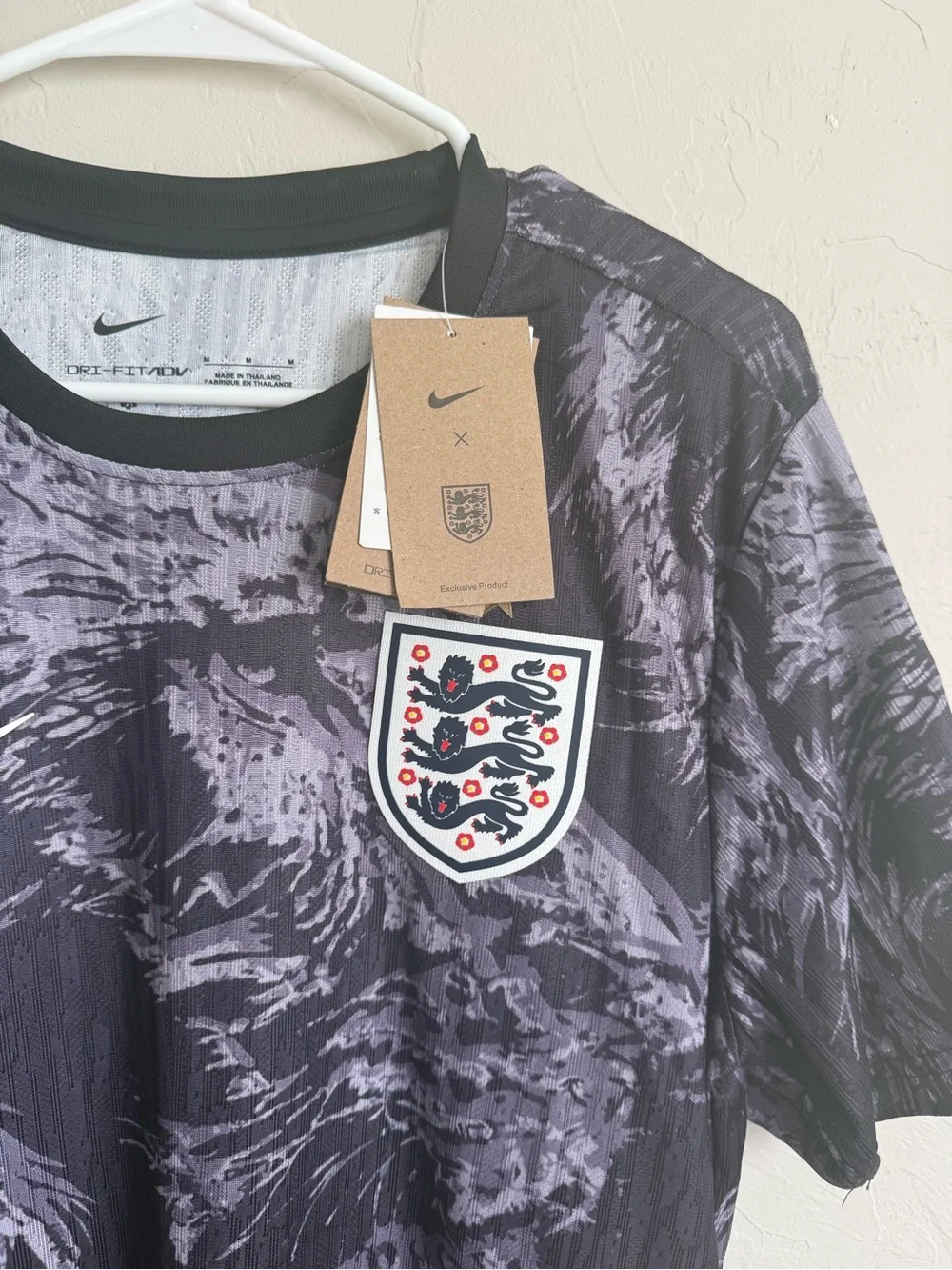 Nike England Football Jersey - Black & Gray Swirl